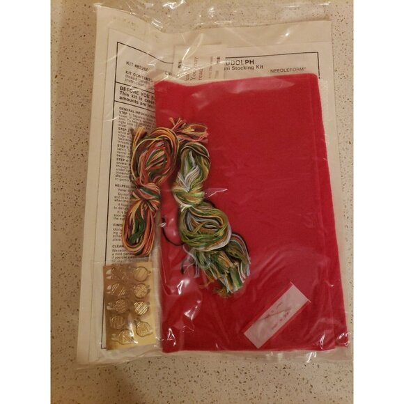 Christmas Stocking Kit Counted Cross Stitch Rudolph and Elves 24k Mini Charmable - Picture 7 of 9